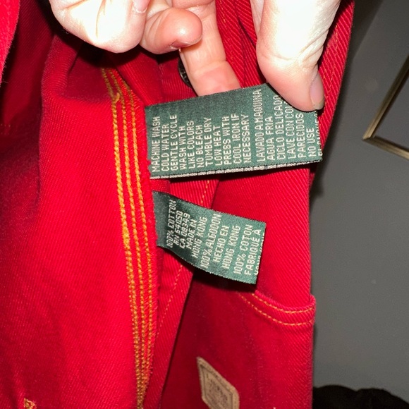Vintage Y2K Ralph Lauren Jeans Co. Barn coat red corduroy trim - Picture 6 of 6